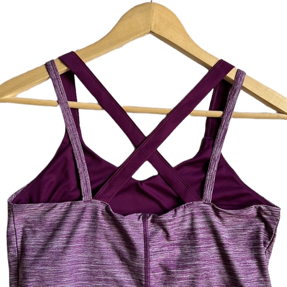 Danskin Strappy Heathered Maroon Workout Tank Top Size Medium - Picture 8 of 9
